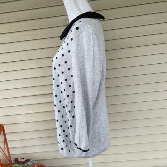 Elle Flocked Dot Crewneck Sweater Size XL - Picture 11 of 12